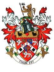 hand painted coat of arms in a standard style
