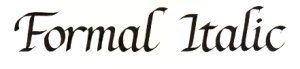 Italic lettering