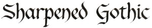 Sharpened Gothic lettering